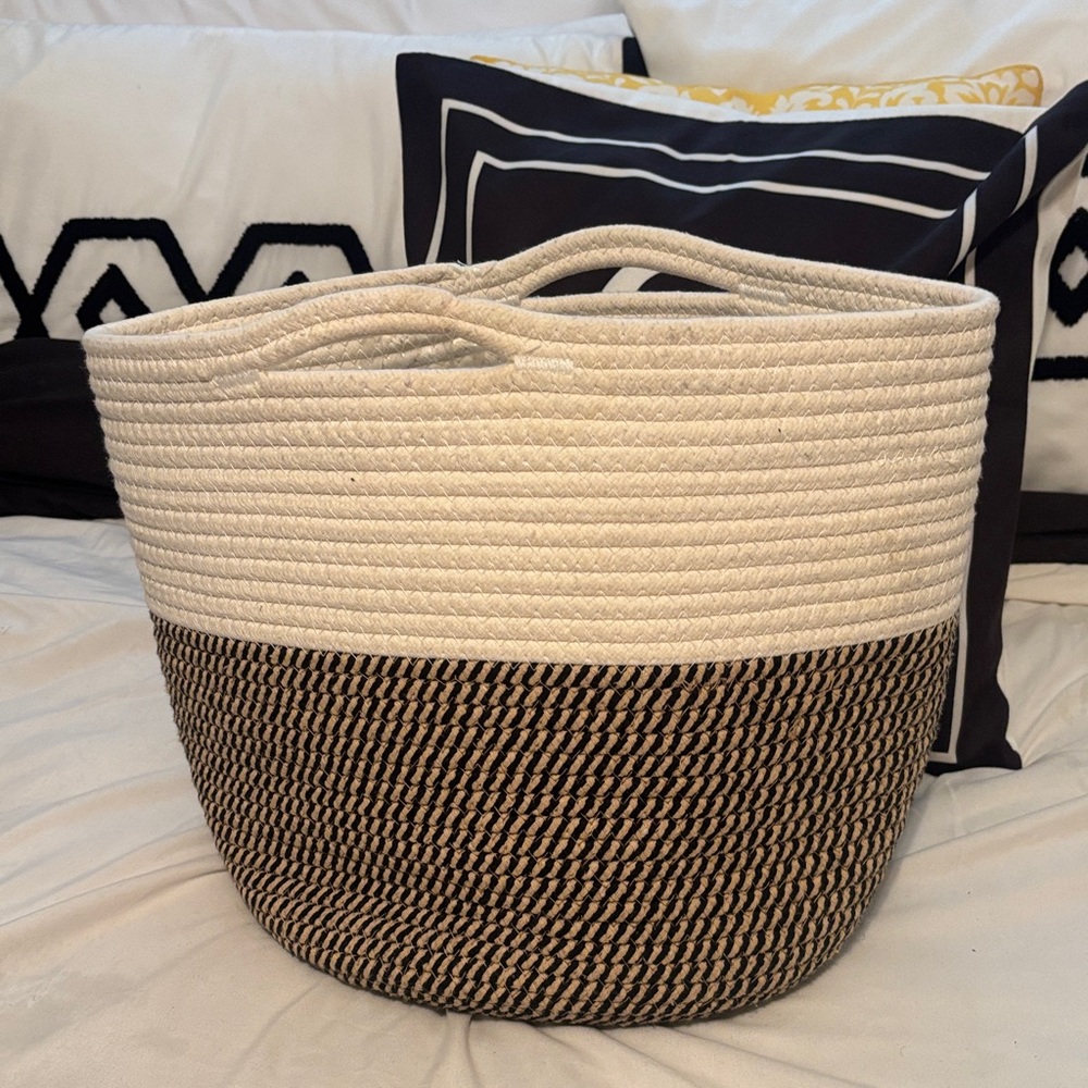 Kirkland’s Two-Tone Woven Storage Basket